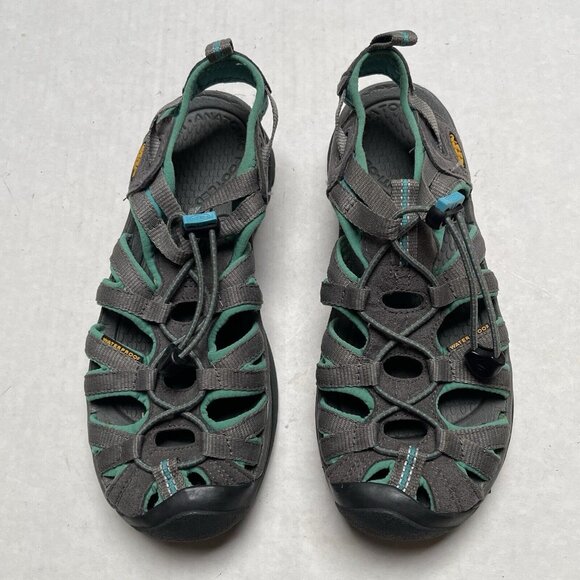 Keen Whisper Fisherman Sandals Womens 6.5 Grey Teal Strappy Vacation Casual - Picture 5 of 7